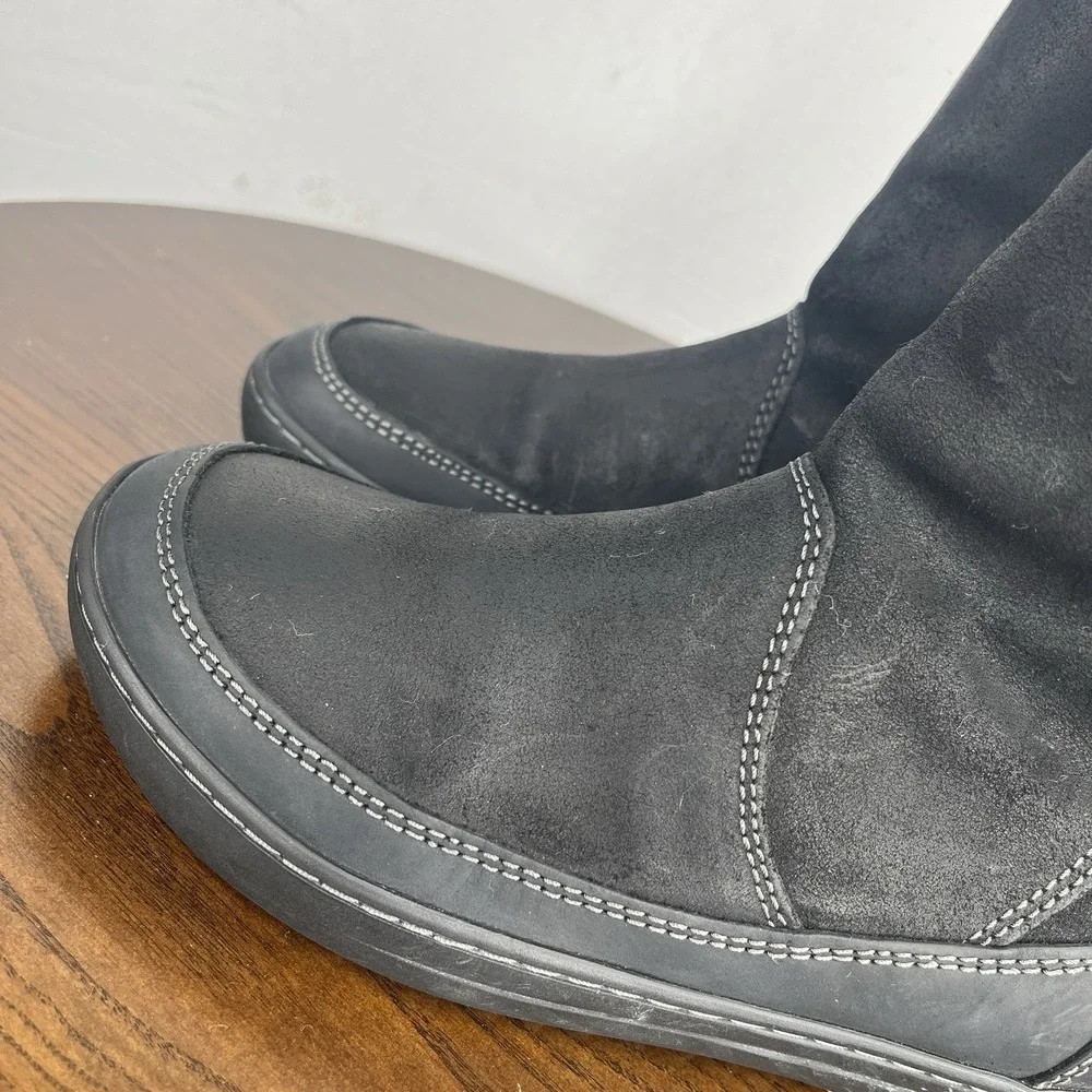 Birkenstock Woodbury Boots Women's 37/ 6 Black Suede Shearling Lined Buckle Warm - Picture 13 of 16